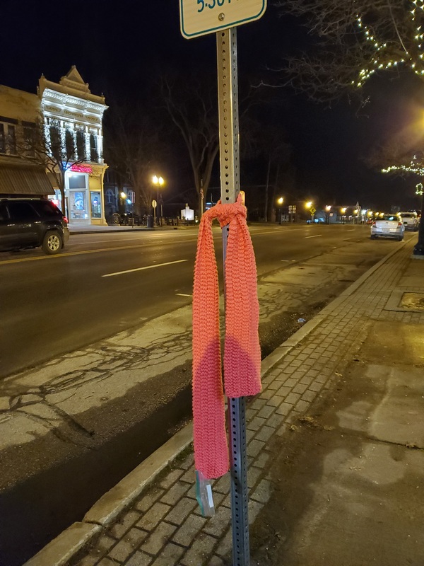 Free Hand-Knitted Scarves Out Around Downtown Howell