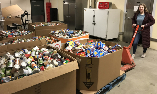 Howell High School Students Organizing Canned Food Drive