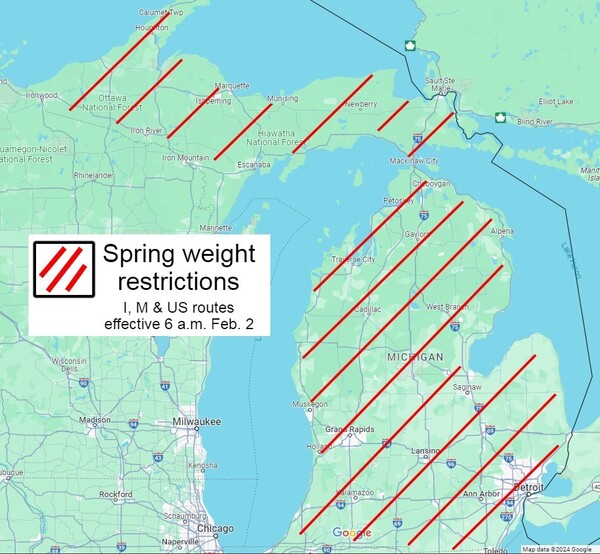 Spring Weight Restrictions Start Friday To Protect Michigan Roads