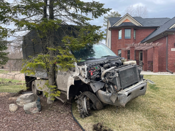 Man Crashes Stolen Tree Trimming Truck in Brighton Township