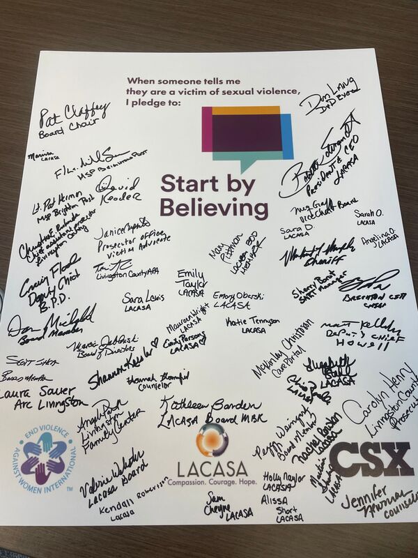 LACASA Launches "Start By Believing" Initiative In Livingston County