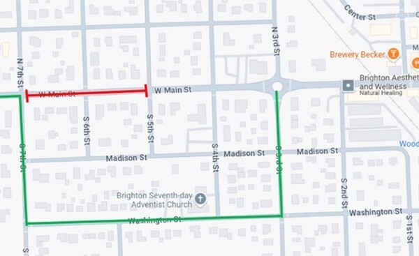 Brighton Main St Closure March 25-26