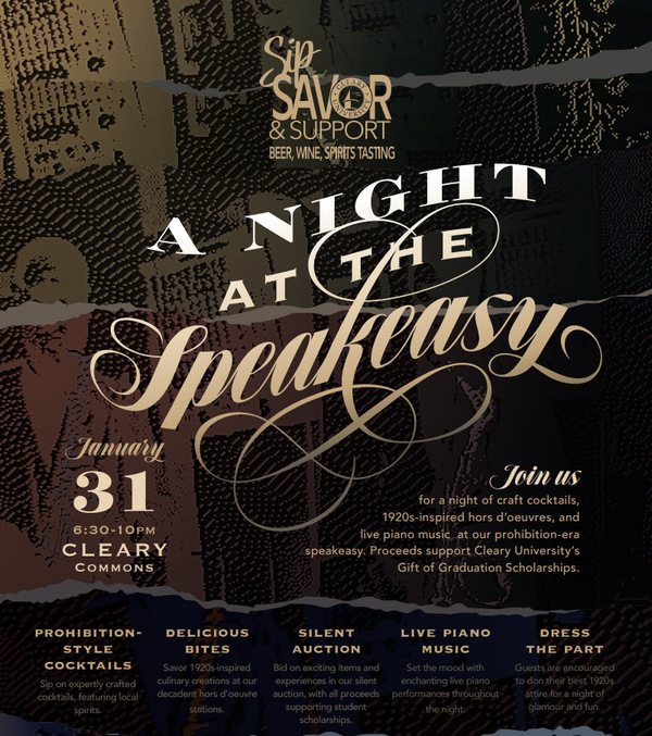 Cleary University Hosting 'A Night at the Speakeasy' Fundraiser Jan. 31