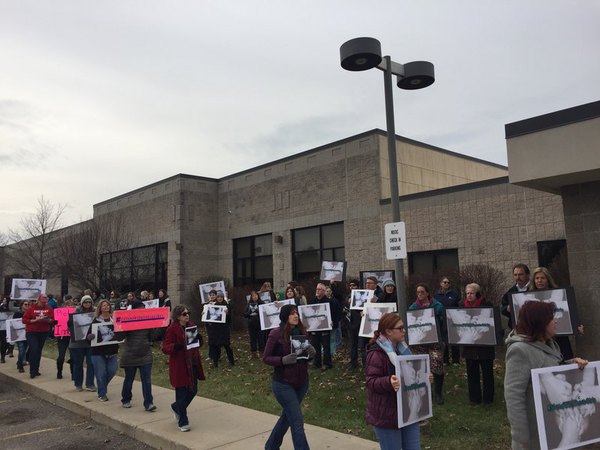 Protest Supports Assault Victims Prior To Hearing For Teen Rapist