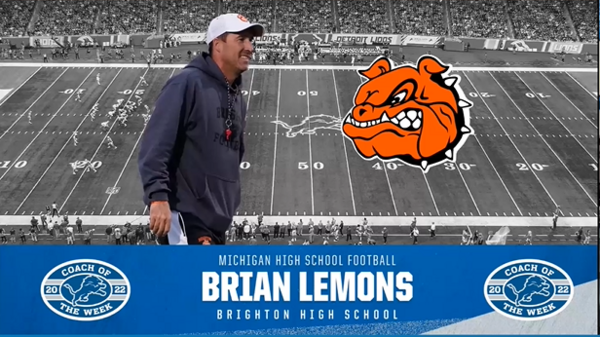 WHMI  Local News : Lemons Named Detroit Lions High School Football Coach  Of The Week