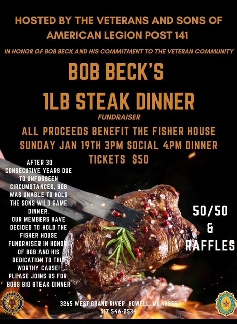 American Legion 141 to Host Annual Bob Beck Dinner for Fisher House