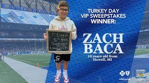 Howell's Zach Baca Wins Lions Turkey Day VIP Sweepstakes