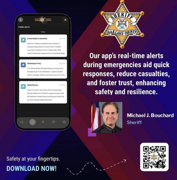 New Oakland Co. Sheriff's Office App Has Real-Time Emergency Alerts