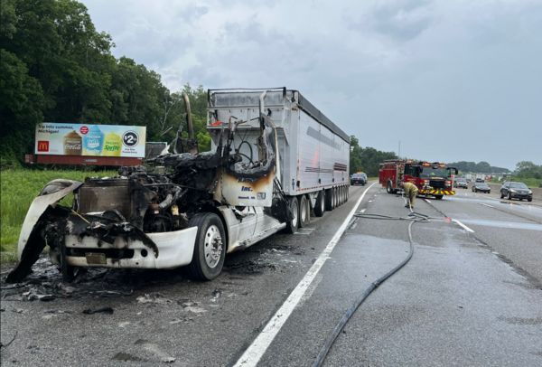 Semi Fire On Westbound I-96 In Brighton Township
