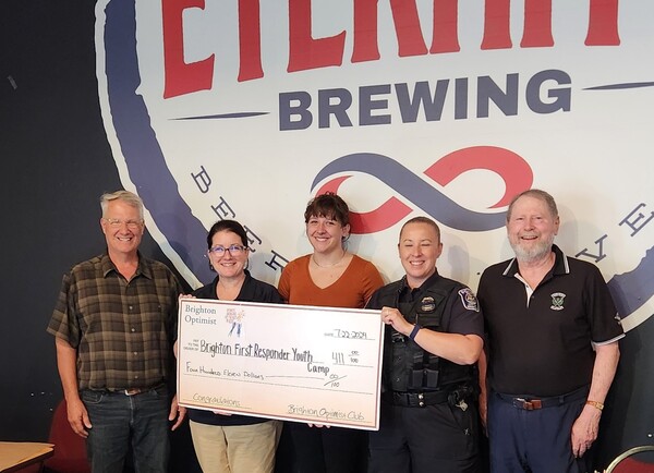 Brighton Optimists Present Check For First Responders Youth Camp