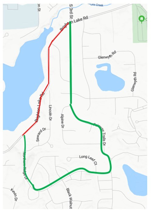 Brighton Lake Road Closed for Asphalt Work