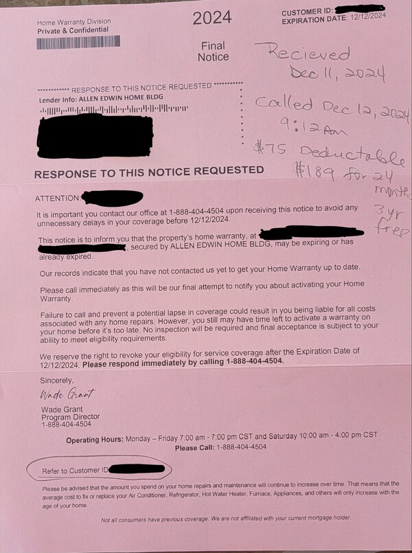 Home Warranty Scam Letter Should Be Thrown Away, Authorities Say