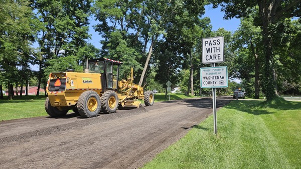 Aggregate Work On 7 Mile Road In Salem Township Monday