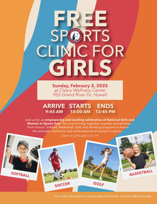 Cleary Hosting Free Sports Clinic for Girls